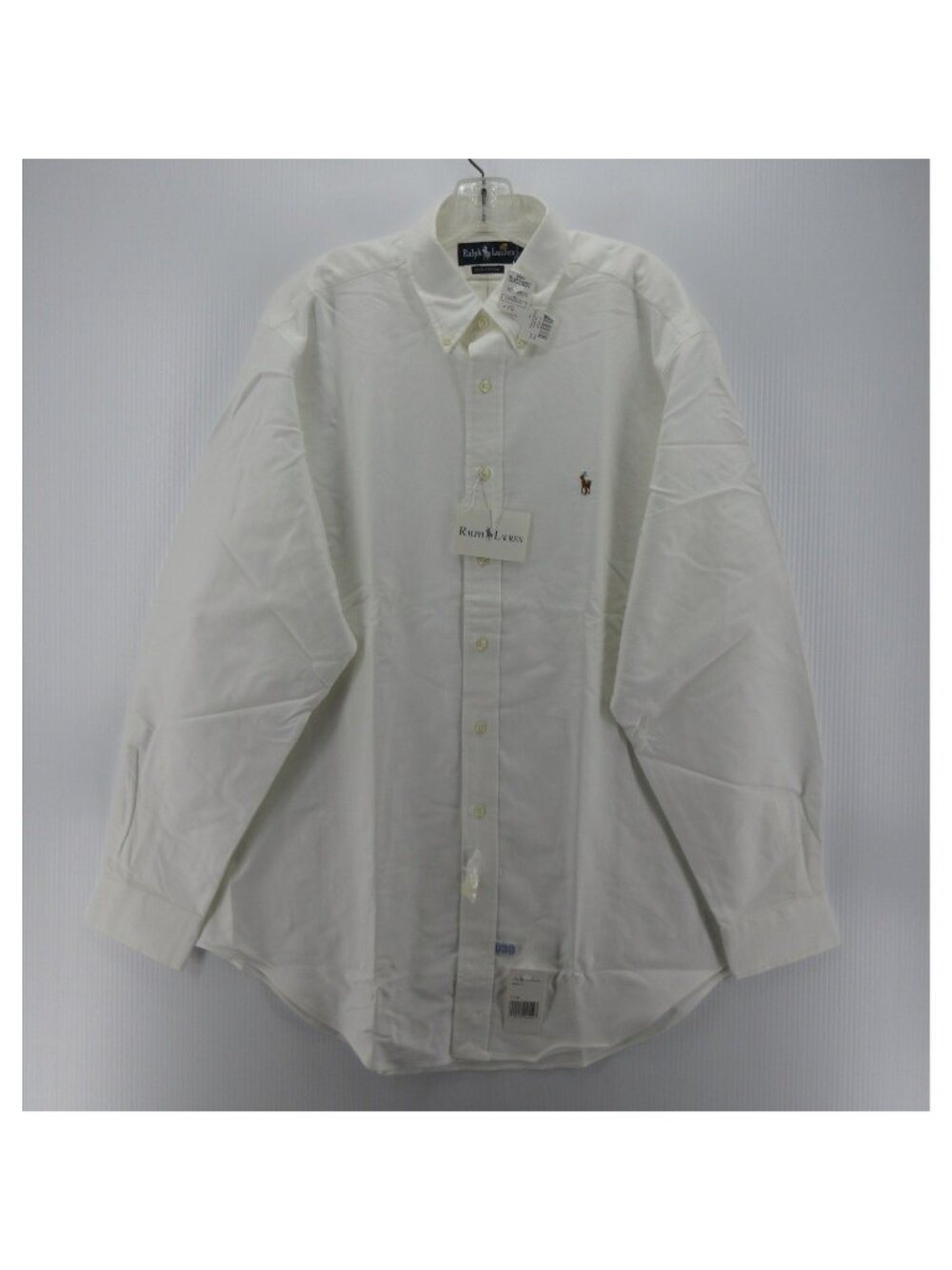 VINTAGE Ralph Lauren Shirt 17 Oxford Cloth OCBD Flesh Pony Button Down